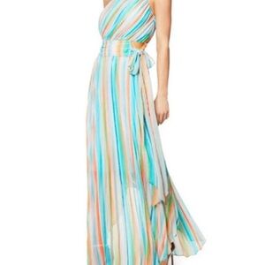 Ramy Brook One Shoulder Multicolor Striped Dress